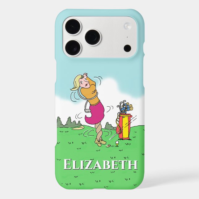 Woman Playing Golf Personalised (Back)