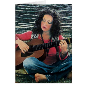 Woman Playing Music With Acoustic Guitar