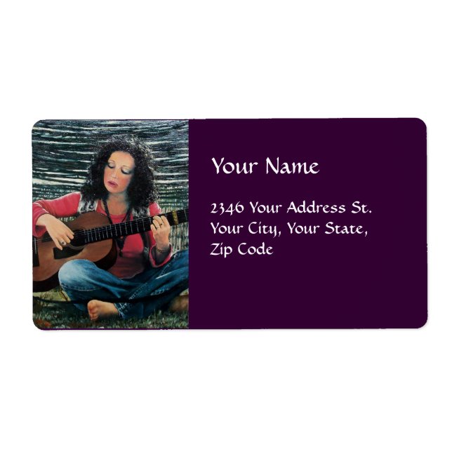 Woman Playing Music With Acoustic Guitar (Front)