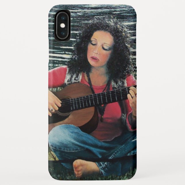 Woman Playing Music With Acoustic Guitar Case-Mate iPhone Case (Back)