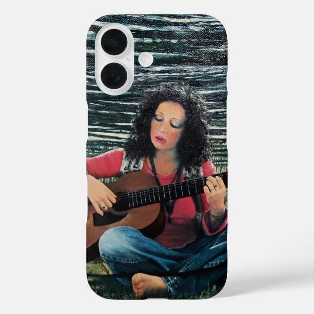 Woman Playing Music With Acoustic Guitar Case-Mate iPhone Case (Back)