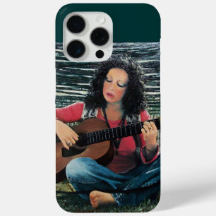 Woman Playing Music With Acoustic Guitar iPhone 15 Pro Max Case