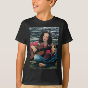 Woman Playing Music With Acoustic Guitar T-Shirt