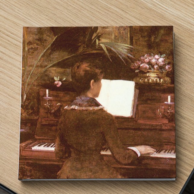 Woman Playing Piano  Gift Box Ceramic Tile (Creator Uploaded)