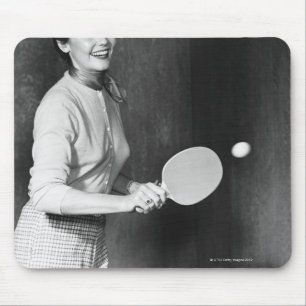 Woman Playing Table Tennis Mouse Pad