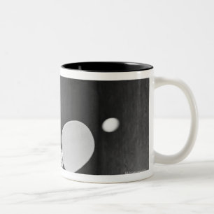 Woman Playing Table Tennis Two-Tone Coffee Mug