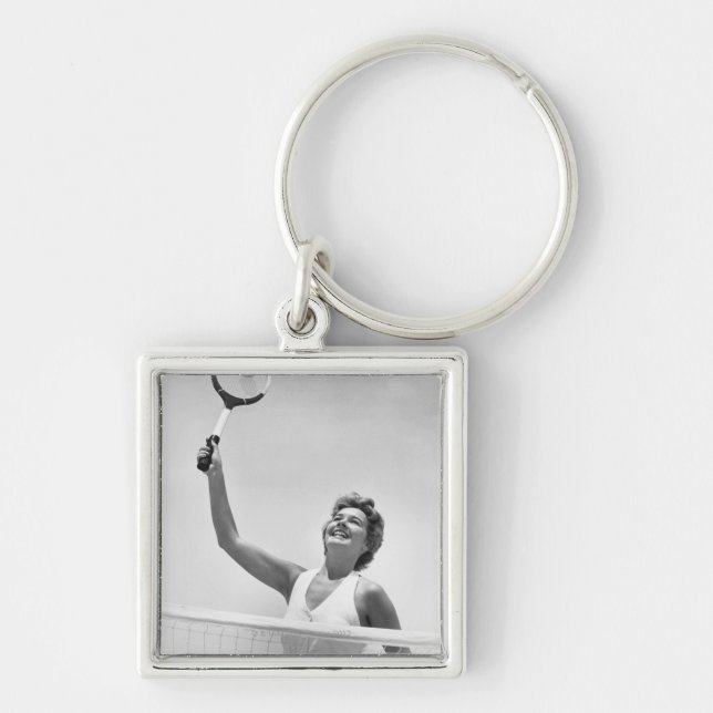 Woman Playing Tennis 2 Key Ring (Front)
