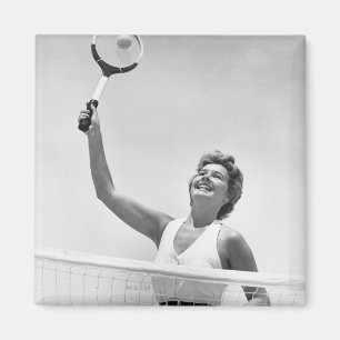 Woman Playing Tennis 2 Magnet