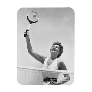 Woman Playing Tennis 2 Magnet