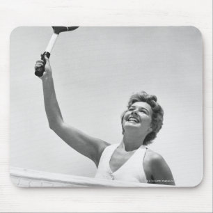 Woman Playing Tennis 2 Mouse Pad