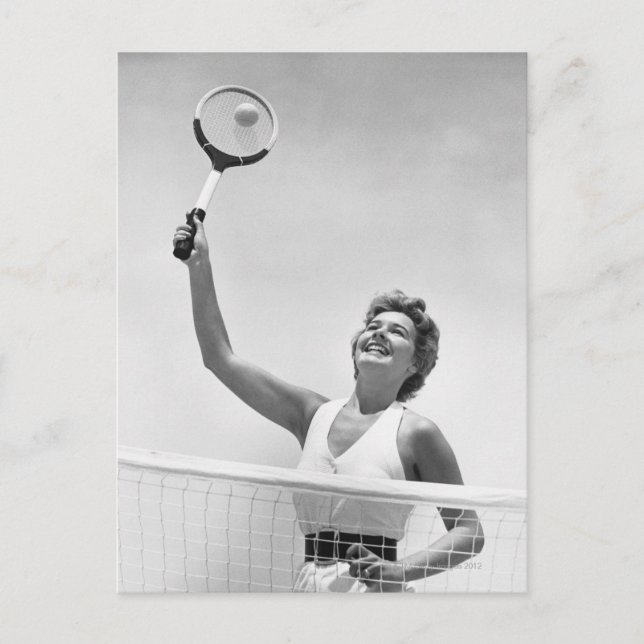 Woman Playing Tennis 2 Postcard (Front)