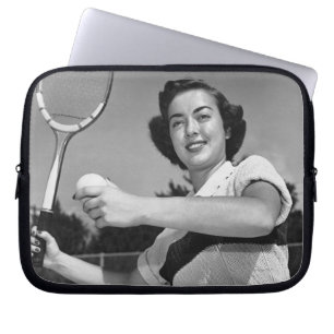 Woman Playing Tennis 3 Laptop Sleeve