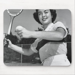 Woman Playing Tennis 3 Mouse Pad