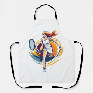 woman playing tennis apron