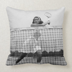 Woman Playing Tennis Cushion