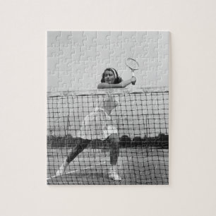Woman Playing Tennis Jigsaw Puzzle
