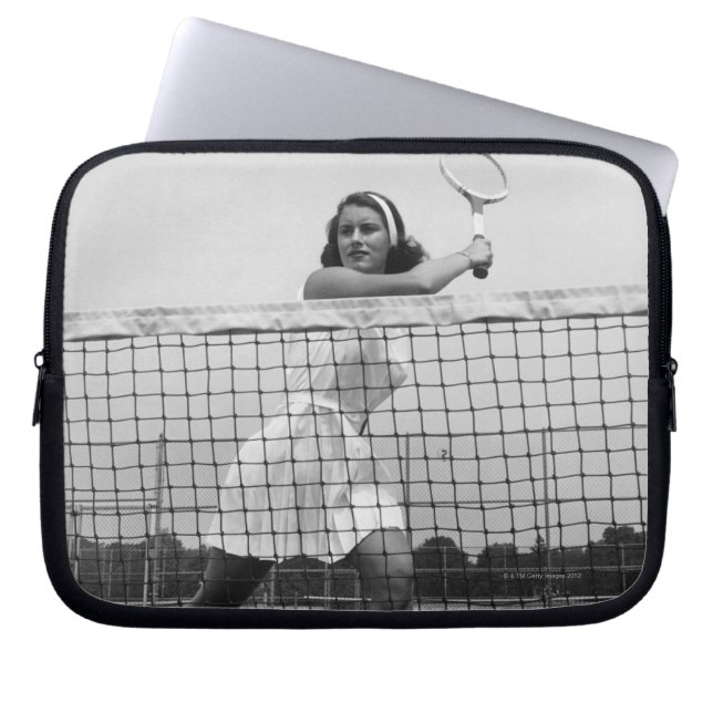 Woman Playing Tennis Laptop Sleeve (Front)
