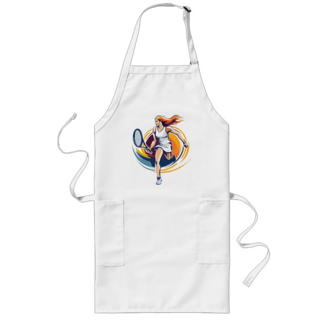 woman playing tennis long apron (Front)