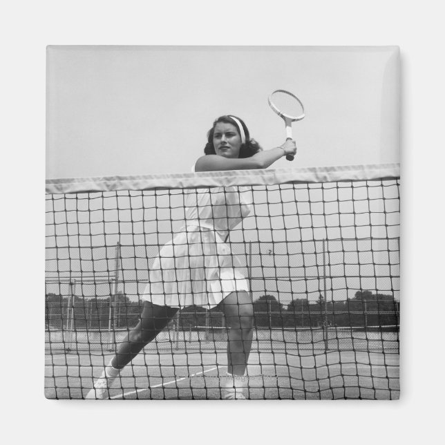Woman Playing Tennis Magnet (Front)