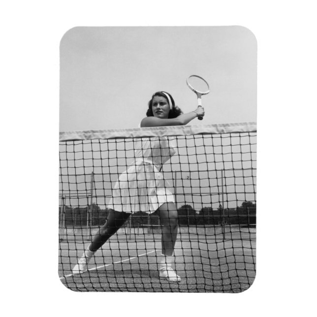 Woman Playing Tennis Magnet (Vertical)