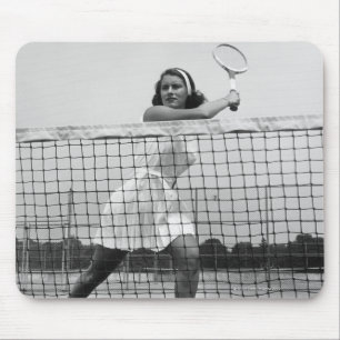 Woman Playing Tennis Mouse Pad