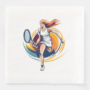 woman playing tennis napkin