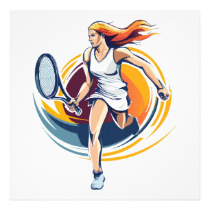 woman playing tennis photo print