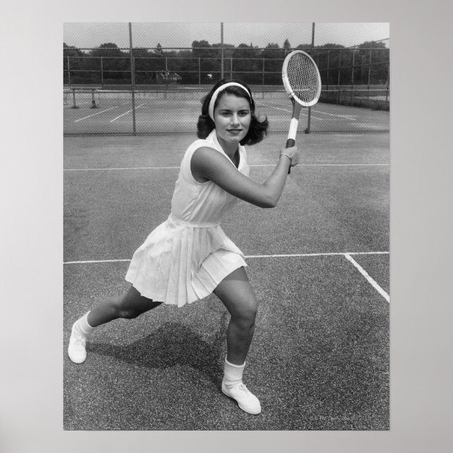 Woman playing tennis poster (Front)