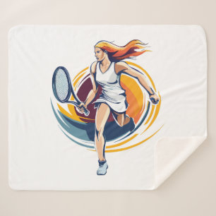 woman playing tennis sherpa blanket
