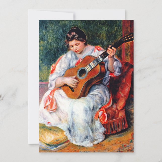 Woman Playing The Guitar by Pierre Renoir (Front)