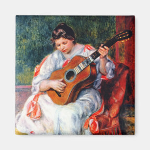 Woman Playing The Guitar by Pierre Renoir Magnet