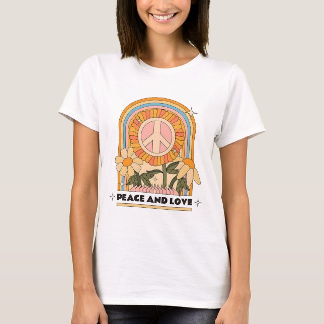 Woman Playlist. Hippie retro illustration. T-Shirt (Front)
