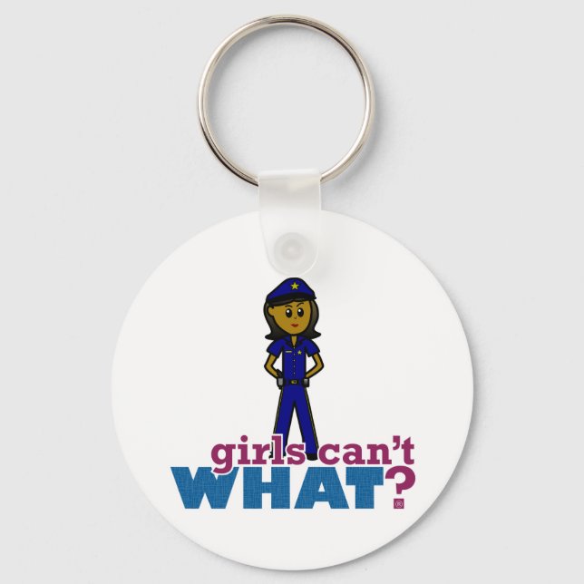 Woman Police Officer Key Ring (Front)