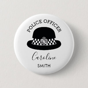 Woman Police Officer   Personalised 6 Cm Round Badge
