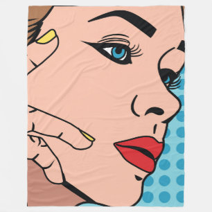 Woman Pop Art Fleece Blanket