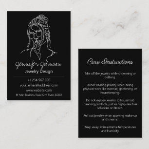 Woman Portrait Jewellery Care Cards Business Card