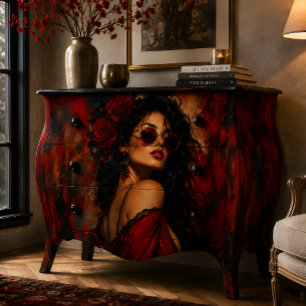 Woman Portrait Red Black Glamour Tissue Paper