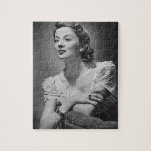 Woman Posing in Studio Jigsaw Puzzle