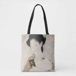 Woman Powdering Her Neck by Hashiguchi Goyo Tote Bag