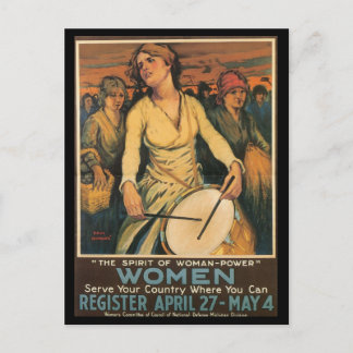 Woman-Power World War II Postcard