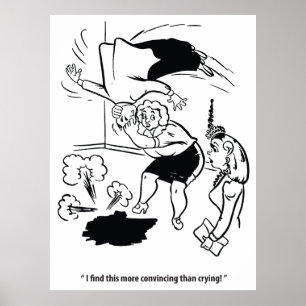 Woman Practicing Judo on Her Husband, Humour, Funn Poster