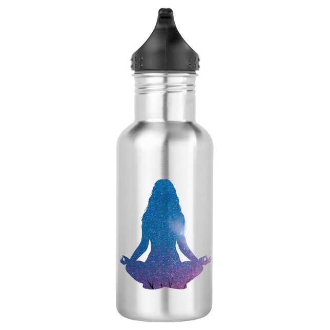 Woman practicing yoga - Choose background colour 532 Ml Water Bottle (Right)