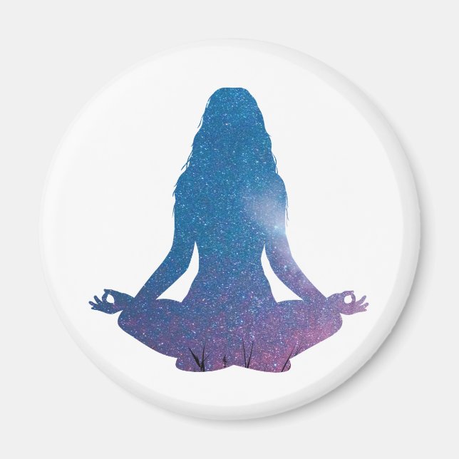 Woman practicing yoga - Choose background colour Magnet (Front)