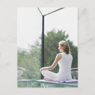Woman Practicing Yoga Postcard