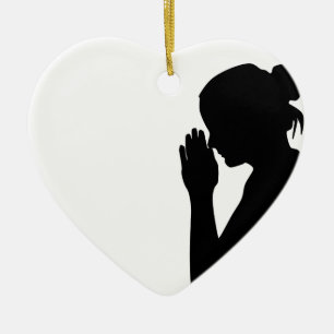 woman praying ministry ceramic tree decoration