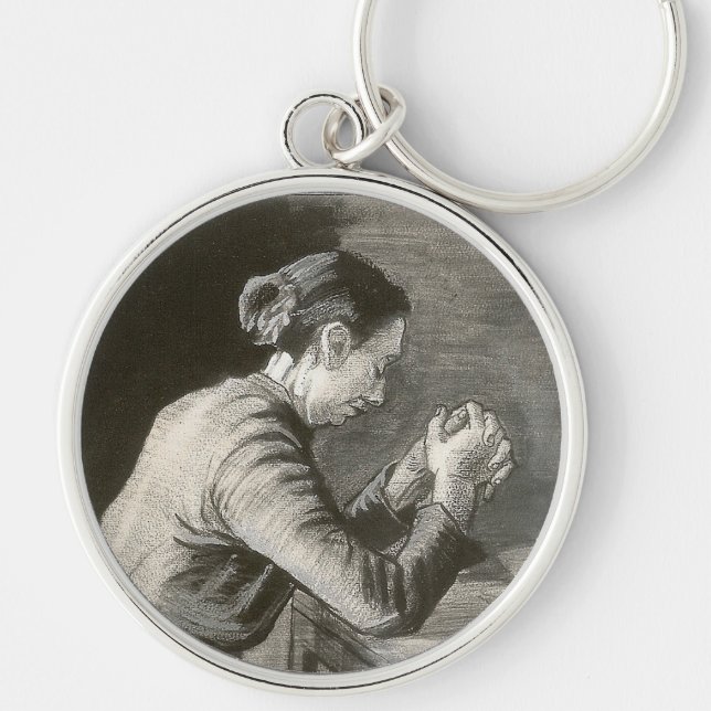 Woman Praying, Vincent van Gogh Key Ring (Front)
