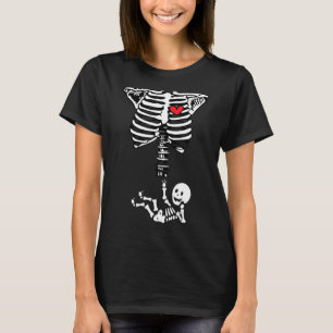 Woman Pregnant With Baby Skeleton Pregnancy Funny T-Shirt