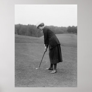 Woman Putting, 1920s Poster