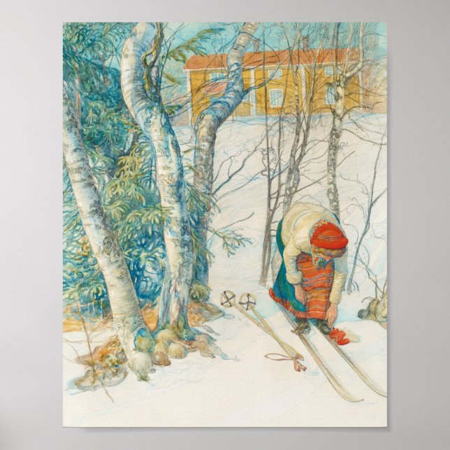 Woman Putting on Skis - Skidloperskan Poster (Front)