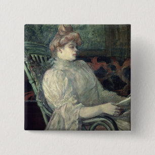 Woman Reading 15 Cm Square Badge